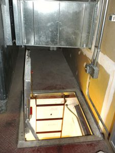 picture of air handler above the kitchen/cafeteria at Watervliet Junior Senior High School