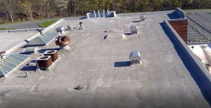 picture of section of roof in disrepair at Watervliet Junior Senior High School 