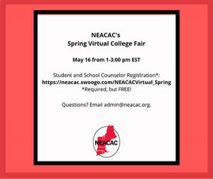 image NEACAC Virtual College Fair flyer