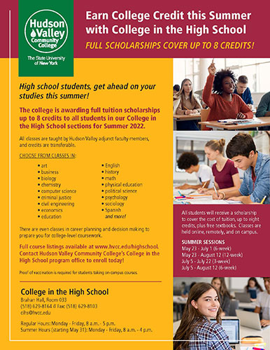 Earn College Credit this Summer with College in the High School 