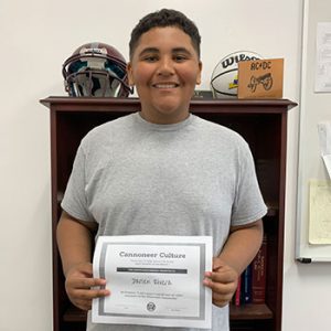 Grade 7 Be Positive Student of the Month for April