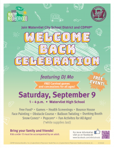 Welcome Back Celebration flyer 