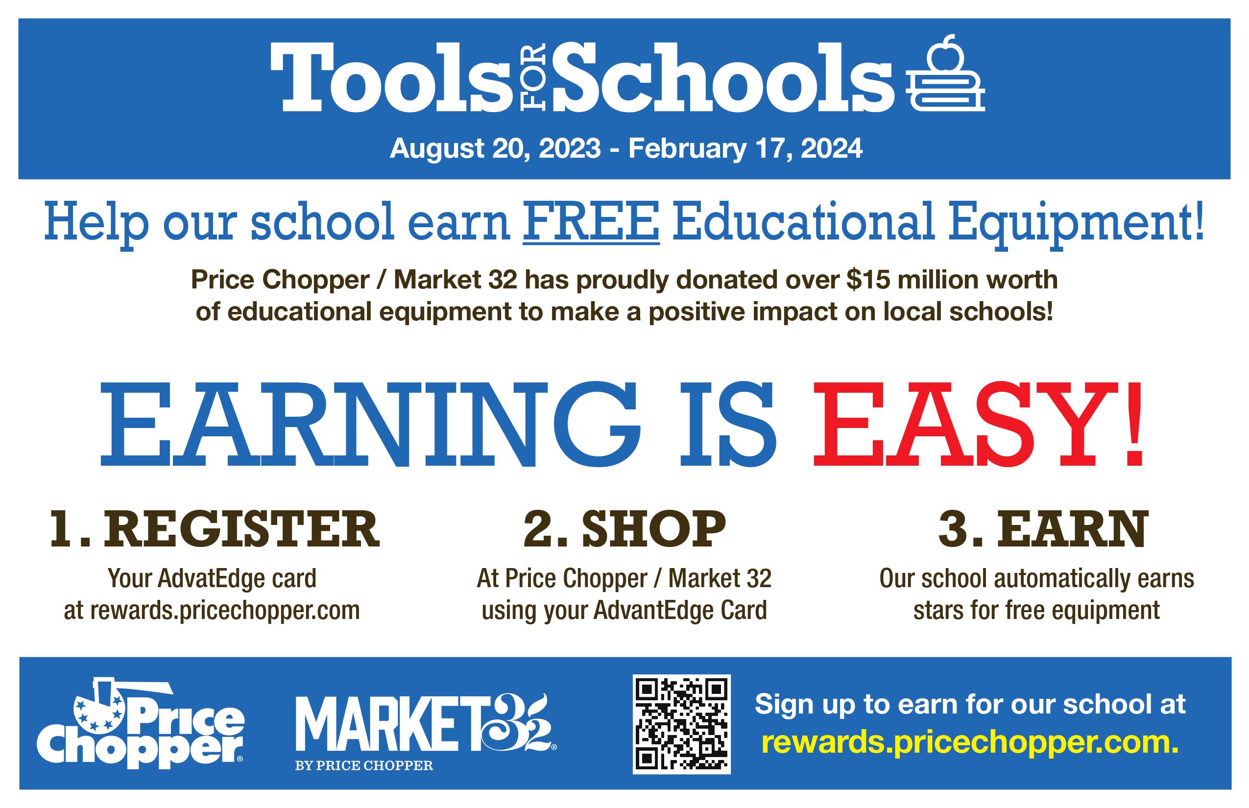 Price Chopper Market 32 Tools for Schools sign up flyer
