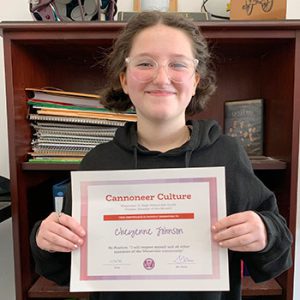 October Student of the Month - grade 8 - Be Positive