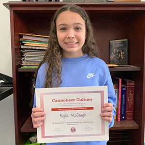 October Student of the Month - grade 8 - Be Productive