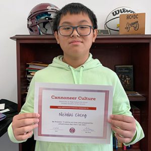 October Student of the Month - grade 8 - Be Present