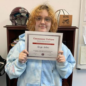 November Be Positive Student of the Month for grade 8