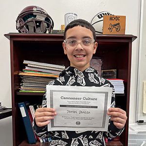 Be Positive Grade 6 Student of the Month for February 2024
