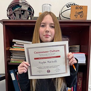 Be Positive Grade 7 Student of the Month for February 2024