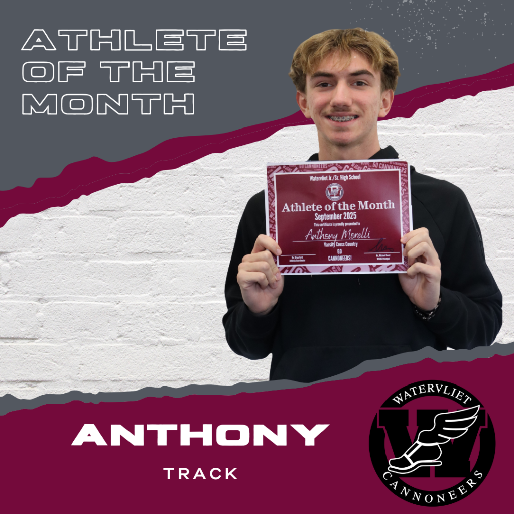 Student Athlete of the Month for September 2025 holds an award certificate
