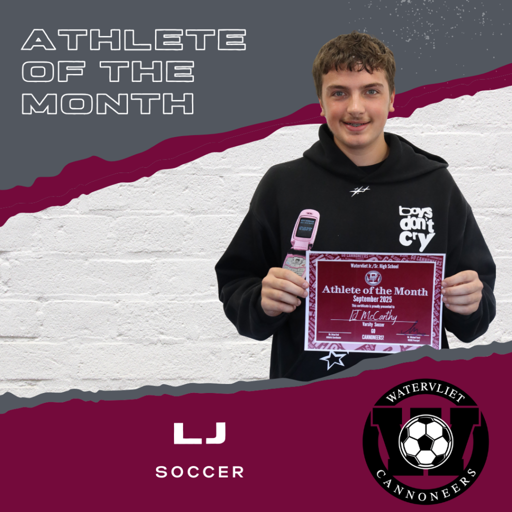 Student Athlete of the Month for September 2025 holds an award certificate