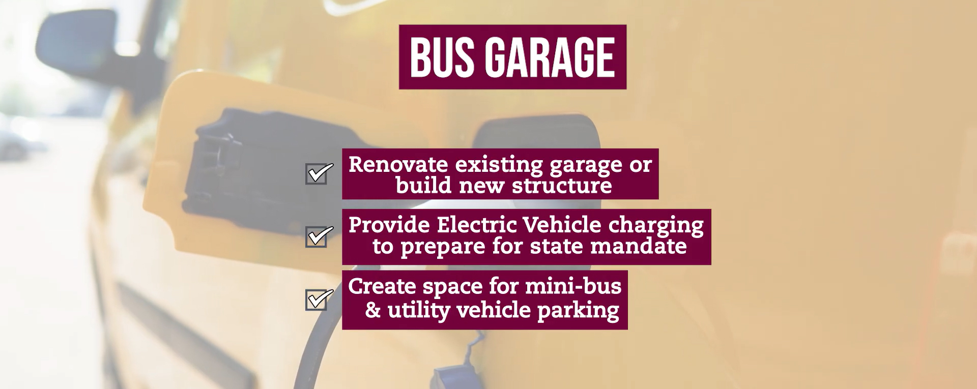 check list of bus garage project work