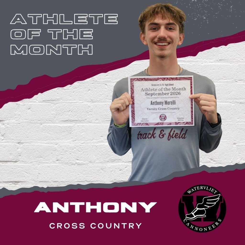 Student athlete of the month for September 2026 holds an awards certificate